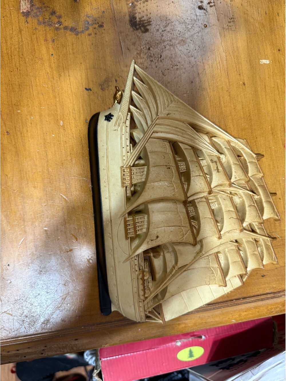 Vintage Burwood 3D Plastic Wall Art Sailing Ship Model